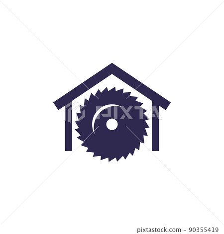 sawmill icon on white, vector sawmill icon on white, vector 90355419
