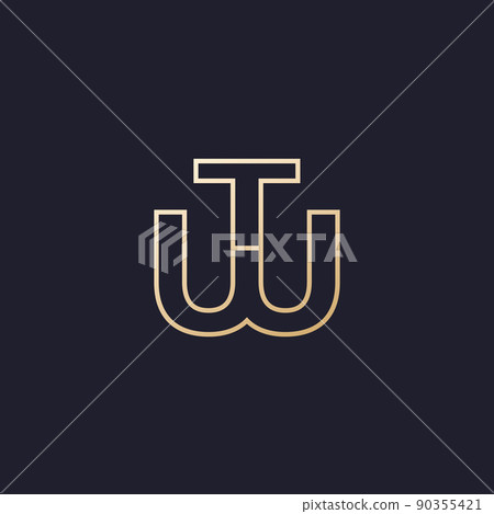 TW letters logo, line monogram vector design 90355421
