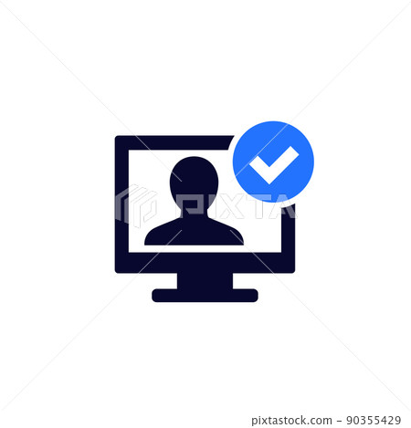webinar icon with a check mark 90355429