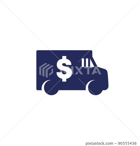 Armored truck icon, cash money transport vector Armored truck icon, cash money transport vector 90355436
