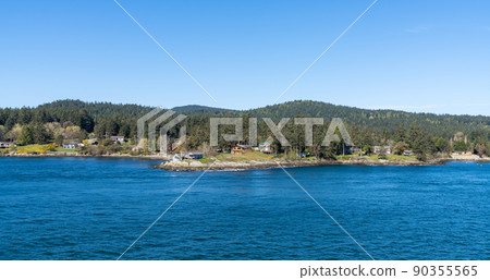 Southern Gulf Islands, Strait of Georgia. Panoramic view. Southern Gulf Islands, Strait of Georgia. Panoramic view. 90355565