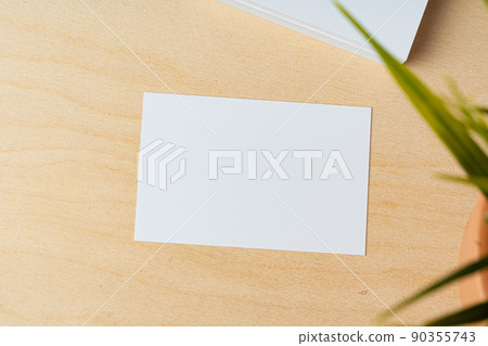 Blank white business card with copy space for your design 90355743