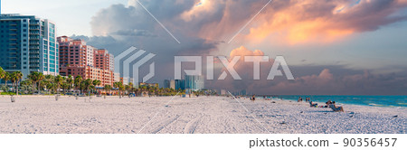 Clearwater beach with beautiful white sand in Florida USA 90356457