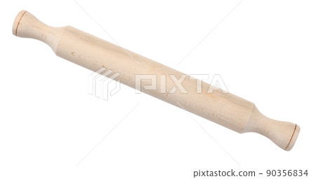 new brown vintage wooden rolling pin isolated on white background new brown vintage wooden rolling pin isolated on white background 90356834