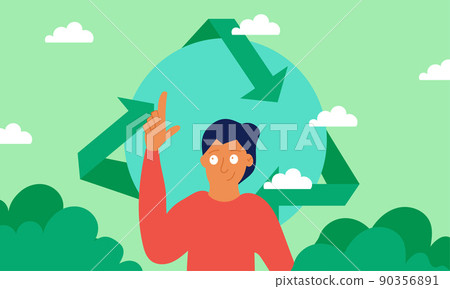 Man recycling waste and ecology environment Earth. Recycle rubbish and garbage trash vector illustration. Environmental clean and protection eco nature. Ecological conservation and organic reusing Man recycling waste and ecology environment Earth. Recycle rubbish and garbage trash vector illustration. Environmental clean and protection eco nature. Ecological conservation and organic reusing 90356891