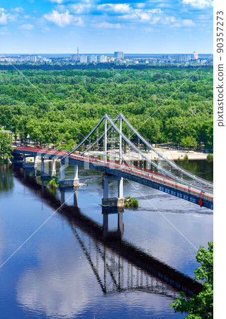 Pedestrian bridge over the river Pedestrian bridge over the river 90357273