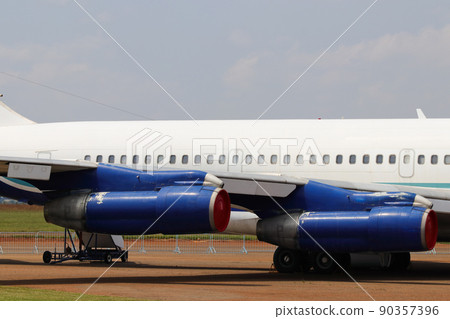 Commercial Twin Engine Passenger Jet Airplane Close-up 90357396