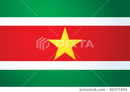 Flag of Suriname. Vector drawing sign 90357409