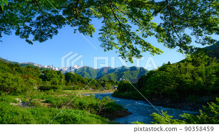 (Gunma Prefecture) Superb view of fresh green and blue sky / Mt. Tanigawa 90358459