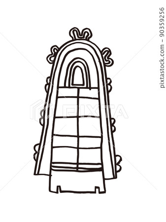 Simple illustration line drawing Jomon Yayoi... - Stock Illustration ...