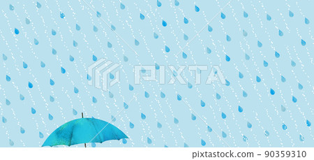 斜雨淺藍傘2 90359310