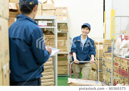 Driver staff working in the warehouse Driver staff working in the warehouse 90360375