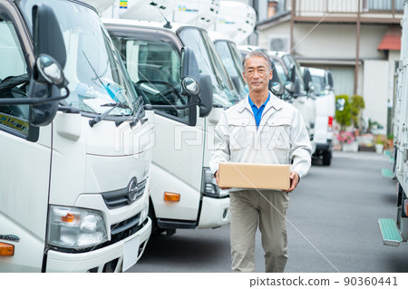 Senior male trucking business Senior male trucking business 90360441