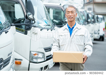 Senior male trucking business Senior male trucking business 90360442