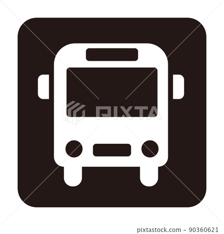 公共汽車的簡單的單色白色正方形圓角正方形前面象 公共汽車的簡單的單色白色正方形圓角正方形前面象 90360621