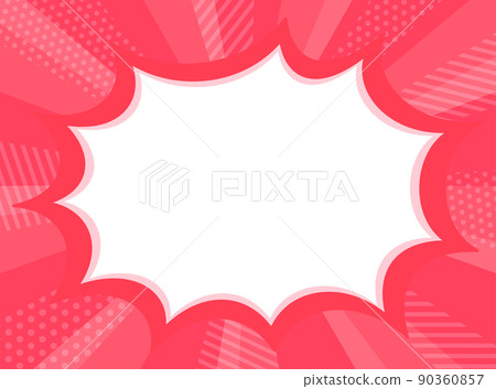 時尚的紅色集中線條和鋸齒狀的氣球 90360857