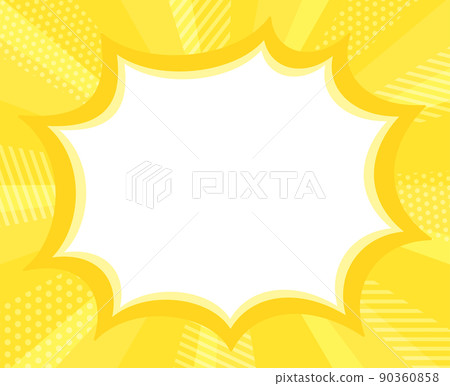 Fashionable yellow concentrated lines and jagged balloons Fashionable yellow concentrated lines and jagged balloons 90360858