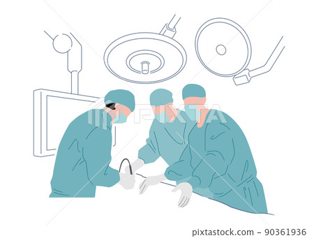Vector Illustration Material: Surgeon performing surgery 90361936