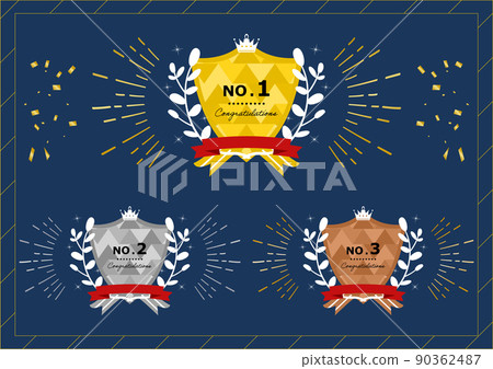 Laurel emblem concentrated line set 90362487