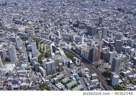 Around Kawaguchi Station / Commercial city / 2022 shooting / Aerial shooting 90362548