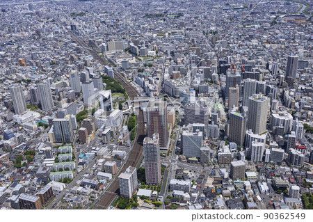 Around Kawaguchi Station / Commercial city / 2022 shooting / Aerial shooting 90362549