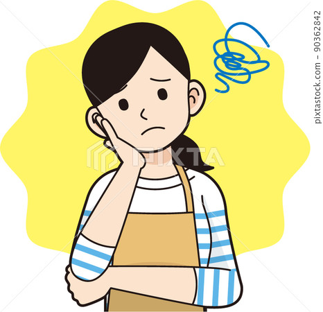 Troublesome housewife line drawing 90362842