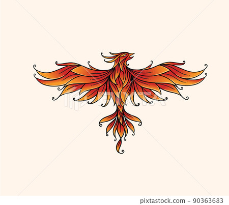 decorative flying phoenix bird vector illustration decorative flying phoenix bird vector illustration 90363683