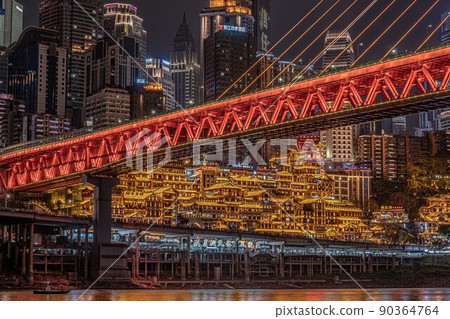 Night view of Chongqing, China Hongya Cave Night view of Chongqing, China Hongya Cave 90364764