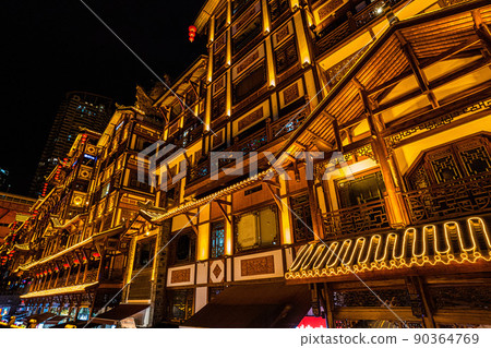 Night view of Chongqing, China Hongya Cave Night view of Chongqing, China Hongya Cave 90364769