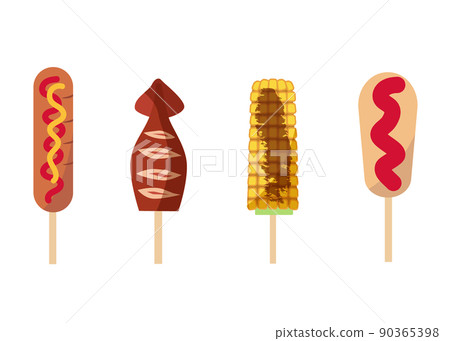 Ikayaki，烤玉米，弗蘭克 90365398