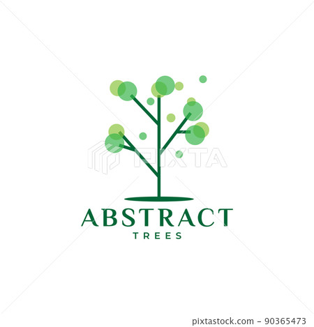 abstract tree green dots leaf modern logo design vector graphic symbol icon illustration creative idea 90365473