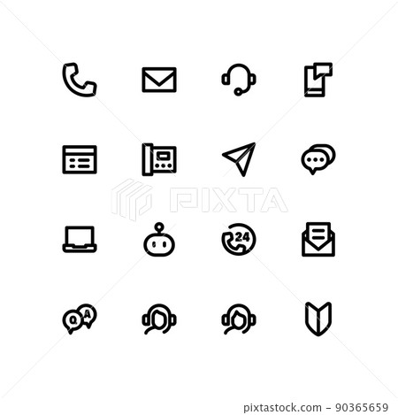 Contact icon set 90365659