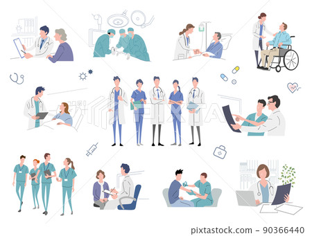 Vector illustration material: medical, person set 90366440