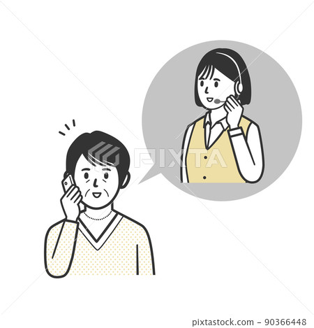 圖 2 一位女士致電呼叫中心接線員 圖 2 一位女士致電呼叫中心接線員 90366448