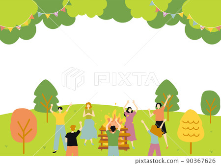People who enjoy the campfire 90367626