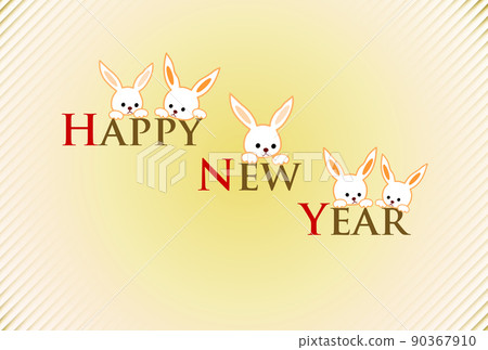 New Year's card 2023, cute rabbit New Year's card, HappyNewYear, copy space New Year's card 2023, cute rabbit New Year's card, HappyNewYear, copy space 90367910