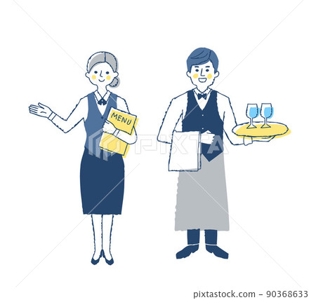 餐廳招待員和服務員 90368633