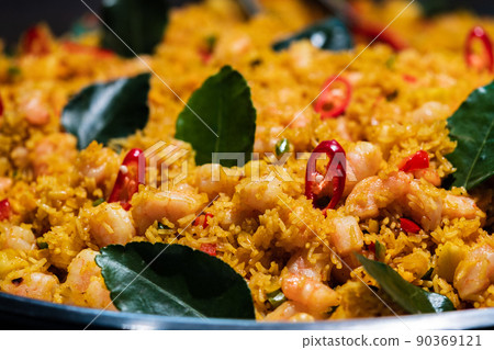 Asian street fast food in hot pan Asian street fast food in hot pan 90369121