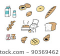 Bakery and various breads 90369462