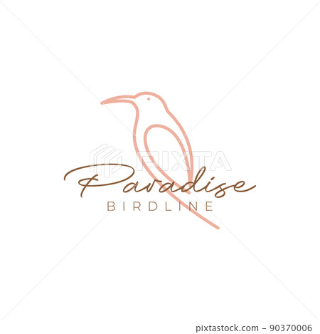 continuous line beautiful hummingbird logo...-插圖素材 [90370006] - PIXTA圖庫