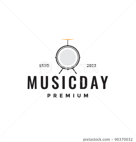 minimal simple solo drum logo design vector graphic symbol icon illustration creative idea 90370032