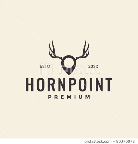 pin map location with deer horns logo design vector graphic symbol icon illustration creative idea pin map location with deer horns logo design vector graphic symbol icon illustration creative idea 90370078
