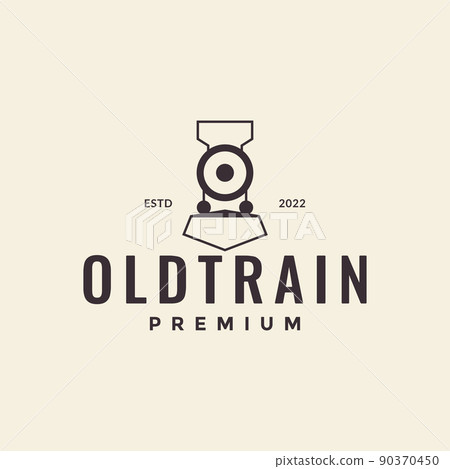 simple old train line hipster logo design vector graphic symbol icon illustration creative idea 90370450