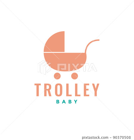 simple flat baby trolley logo design vector graphic symbol icon illustration creative idea 90370508