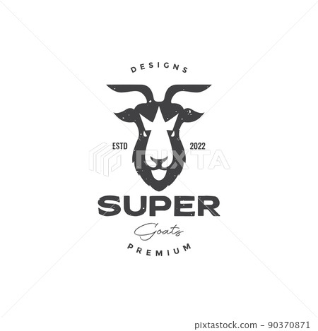 head goat unique shape logo design vector graphic symbol icon illustration creative idea 90370871