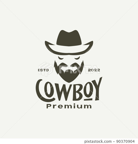 head cow boy with beard vintage logo design vector graphic symbol icon illustration creative idea 90370904