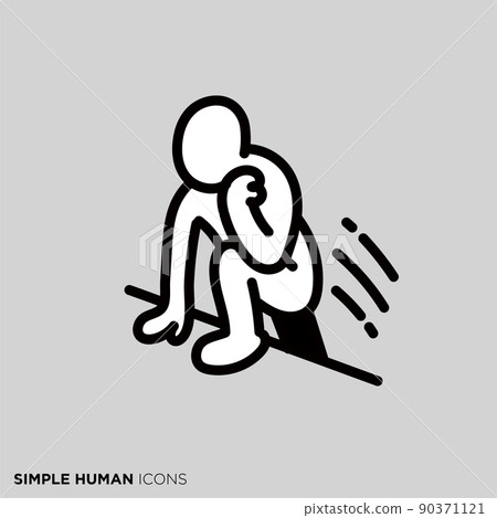 簡單的人類圖標系列“向前傾斜和支持的人” 簡單的人類圖標系列“向前傾斜和支持的人” 90371121