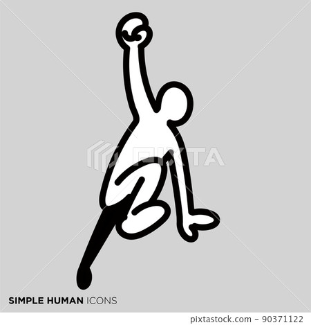 簡單的人類圖標系列“向前傾斜和支持的人” 簡單的人類圖標系列“向前傾斜和支持的人” 90371122