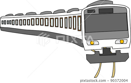 白色火車插圖素材 白色火車插圖素材 90372004
