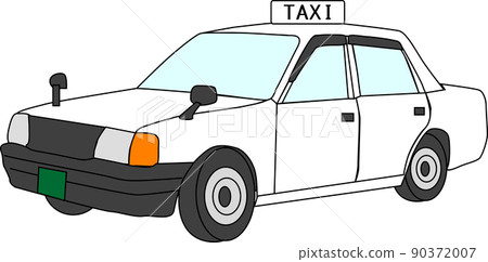 Illustration material of white taxi Illustration material of white taxi 90372007